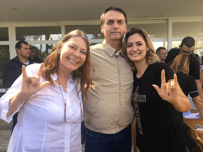 Karin Strobel, Jair Bolsonaro e Michelle Bolsonaro